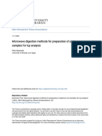 Microwave Digestion Methods For Preparation of Platinum Ore