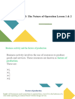 The Nature of Operations Lesson 1 & 2