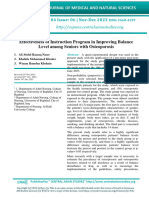 Effectiveness of Instruction Program in Improving Balance Level Among Seniors With Osteoporosis