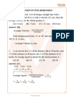 NEET 2023 Important Questions - Motion in One Dimension