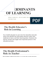 Determinants of Learning