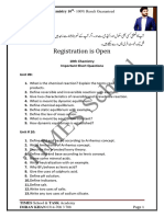 Chemistry 10th Imp Short & Long Questions 2024