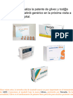 El 21 de Octubre Finaliza La Patente de Glivec y Tod@s Podemos Recibir Imatinib Genérico en La Próxima Visita A La Farmacia Del Hospital