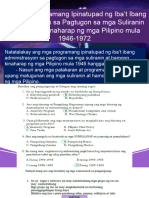 Ang Mga Programang Ipinatupad NG Iba't Ibang Administrasyon Sa Pagtugon Sa Mga Suliranin at Hamong Kinaharap NG Mga Pilipino Mula 1946-1972