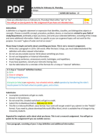 Definition Paragraph Activity