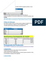 Presupuesto de Ventas y Produccion Por Resolver