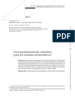 Una Fundamentación Semiótica para Los Estudios Interartísticos