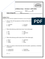 Midterm Exam Bio