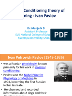 Classical Conditioning Theory of Learning - Ivan Pavlov