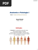 Anatomia e Fisiologia I - Aula 1 - Noções Básicas de Anatomia