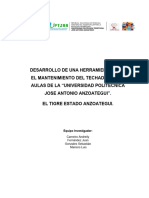 Desarrollo de Una Herramienta para El Mantenimiento Del Techado en Las Aulas de La