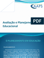 Apresentação I - Avaliação e Planejamento Educacional