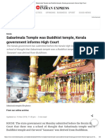 Sabarimala Temple Was Buddhist Temple, Kerala Government Informs High Court