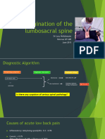 Examination of The Lumbosacral Spine