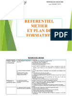 Referentiel Metier Et Plan de Formation