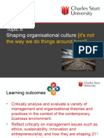 MGT501 Topic 8 Organisational Culture