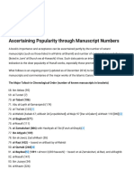 Ascertaining Popularity Through Manuscript Numbers - Islamic Studies