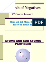 Sci9 Q2 Lesson 1 Atomic Model, Sub Atomic Particles