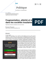 L'Espace Politique: Fragmentation, Altérité Et Identité Dans Les Sociétés Insulaires