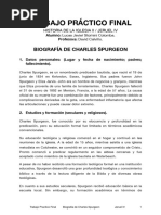 Trabajo Práctico Final - Historia de La Iglesia Ii - Biografia de Charles Spurgeon - Javier Stornini