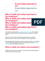 Why Is Health and Safety Important in The Workplace