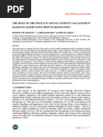 The Role of The Police in Social Conflict Management Based On Alternative Dispute Resolution