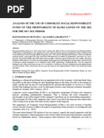 Analysis of The Use of Corporate Social Responsibility Funds On The Profitability of Banks Listed On The Idx For The 2017-2021 Period