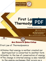 First Law of Thermodynamics