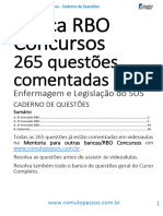 Mentoria RBO - 265 Questões de Enfermagem e SUS