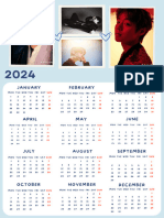 Soft Blue Simple Family Photo 2024 Calendar Poster