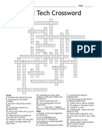 Food Tech Crossword Answer Key