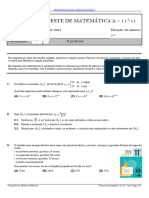 3.º Teste de Matemática A 11.º 11: 2.º Período 01/02/2024 Duração: 90 Minutos Nome: N.º: Classificação: O Professor