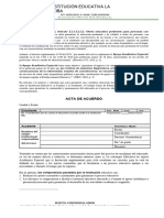 Acta de Acuerdos para Estudiantes Con Nee