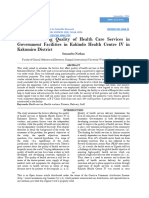 Factors Affecting Quality of Health Care Services in Government Facilities in Kakindo Health Centre IV in Kakumiro District