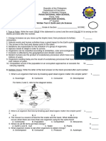 Wriiten Test 4. Earth and Life SCience