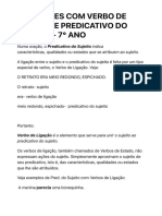 Pop Português - ATIVIDADES COM VERBO DE LIGAÇÃO E PREDICATIVO DO SUJEITO - 7° ANO