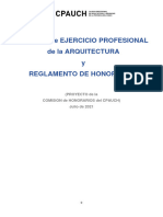 Reglamento de Honorarios Cpauch Proyecto Comision Honorarios