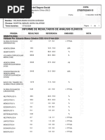 Informe de Resultados de Análisis Clínicos: Caja Costarricense Del Seguro Social 27020702240115