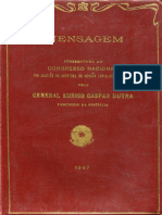 Mensagem Apresentada Ao Congresso Nacional Pelo General Eurico Gaspar Dutra - 1947