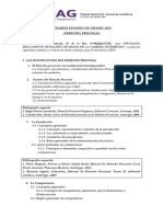 TEMARIO EXAMEN DE GRADO. Derecho Procesal 2023