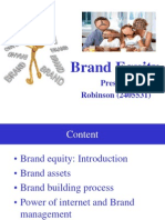 Brand Equity: Presented By: Robinson (2405531)