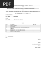 Consumer Complaint Format