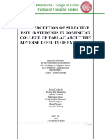 Group 1 Bsit 1b The Perception of Bsit First Year Students in Dominican College of Tarlac To The Fake News Ethical Paper