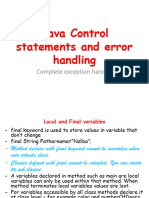 Handout 3 Control Statements + Exceptions