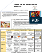 Menú Semanal Nivel Primaria