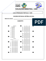 Avaliações Escola Estrela Do Sul - 8° Ano