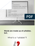 Syllable, Word Stress, WV, Neutralized Vowels, Elision