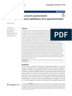 Fairness in Classroom Assessment: Development and Validation of A Questionnaire