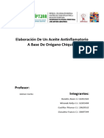 Elaboración de Un Aceite Antinflamatorio A Base de Orégano Chiquito