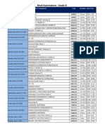 Grade XI Date Sheet (2024) Mock Exam